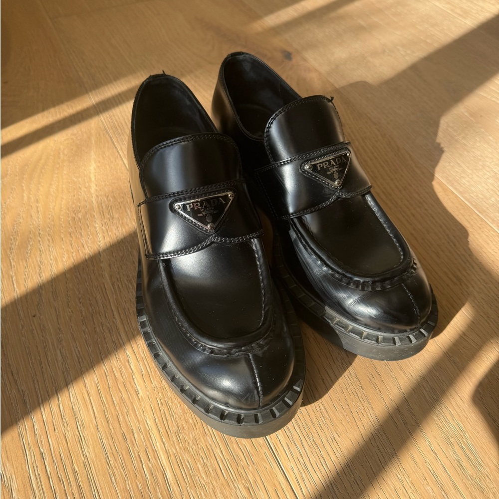 Prada Brushed Leather Loafers